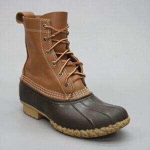 LL BEAN Ladies 6 Duck Boots Brown Hunting Shoes Rain 6-eyelet 8" Ankle Maine USA